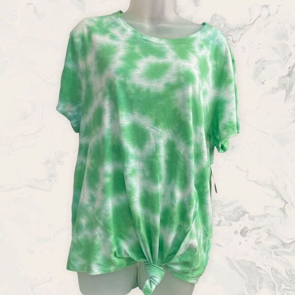 Sanctuary Tie Dye Perfect Knot Crew Neck Short Sleeve Tee- size XXL - Beach Gree - Picture 2 of 4